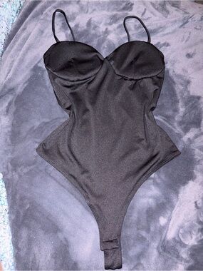 Forever 21 Black Spaghetti-Strap Sculpting Bodysuit